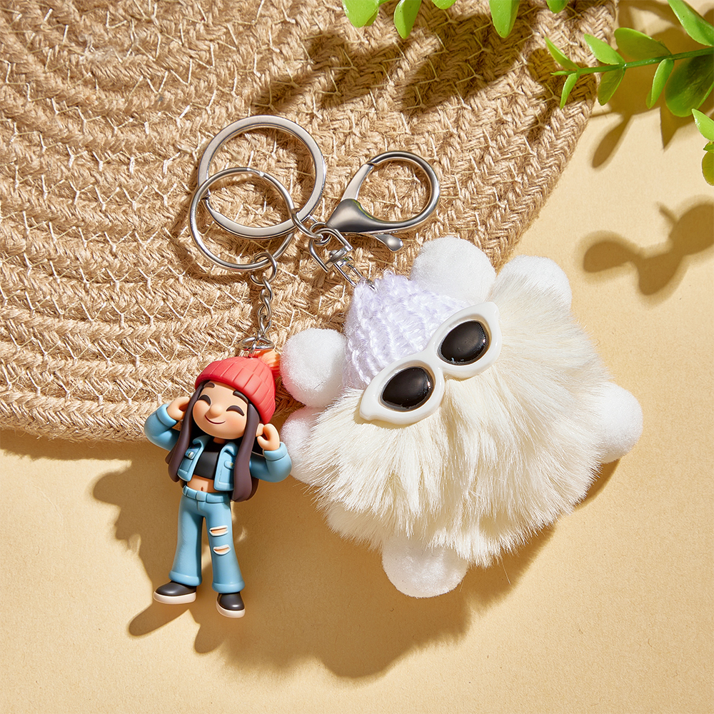 Porte-clés Personnalisé À Partir De Votre Photo, Avec Porte-clés En Peluche. Cadeau Romantique Et Unique Pour Elle, Idéal Pour Un Anniversaire, La Saint-valentin Ou Un Anniversaire De Mariage. - 