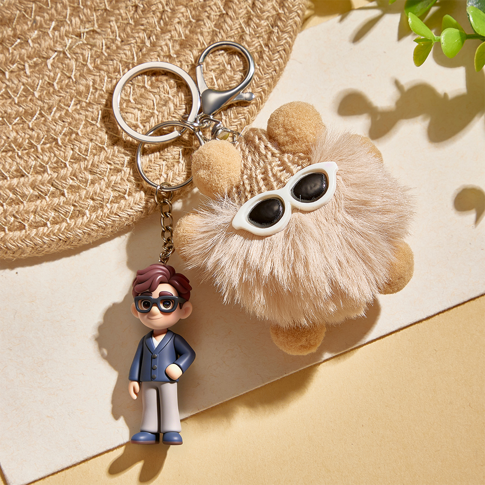 Porte-clés Personnalisé À Partir De Votre Photo, Avec Porte-clés En Peluche. Cadeau Romantique Et Unique Pour Elle, Idéal Pour Un Anniversaire, La Saint-valentin Ou Un Anniversaire De Mariage. - 