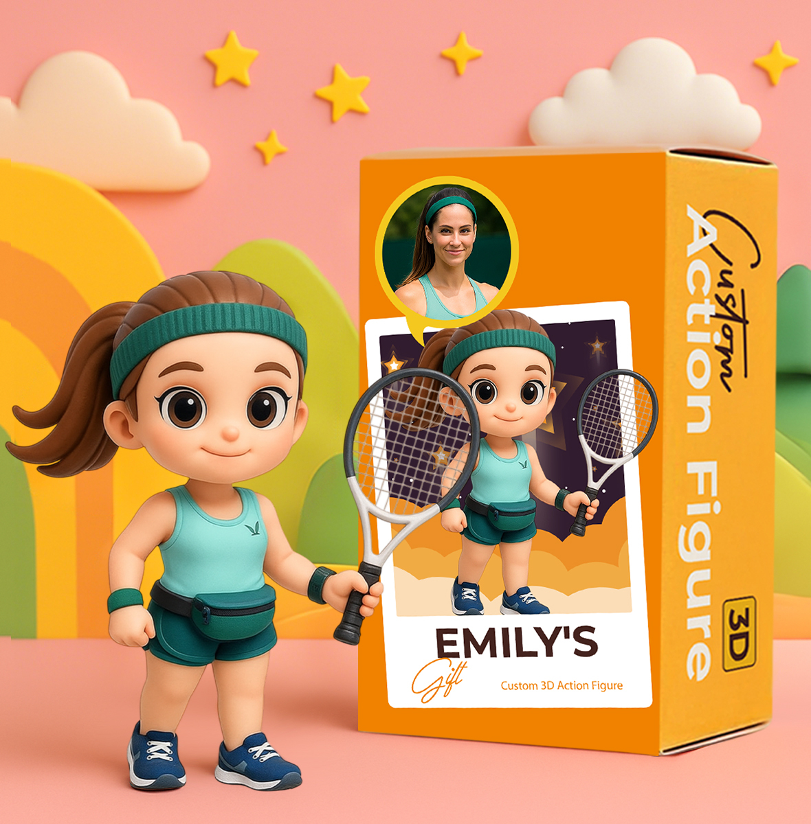 Custom 3D Figurines Personalized Family Dolls with Dog  Cartoon Style Gift for Home Decor or Special Occasions