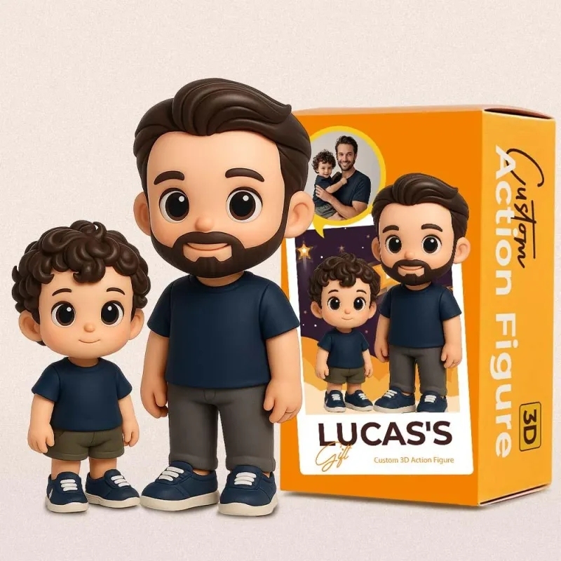 Figurine 3D Personnalisée à partir de Votre Photo – Cadeau Unique pour Papa, Mini Figurine Sur Mesure pour la Fête des Pères