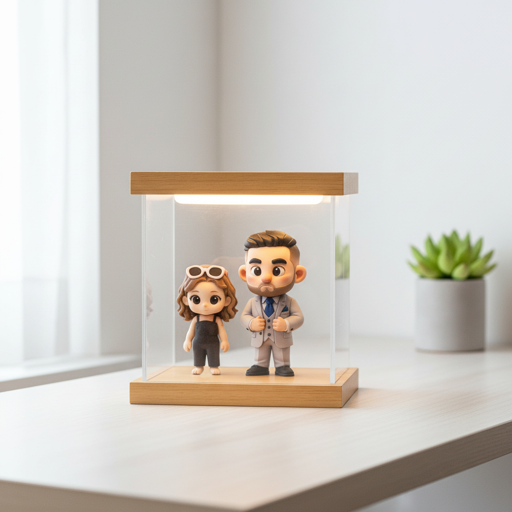 Figurine Miniature Personnalisée Avec Photo Et Lumière Led, Décoration Intérieure, Cadeau Romantique Unique Pour Les Couples, Anniversaires Et Occasions Spéciales. - 