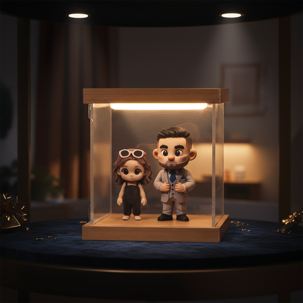 Figurine Miniature Personnalisée Avec Photo Et Lumière Led, Décoration Intérieure, Cadeau Romantique Unique Pour Les Couples, Anniversaires Et Occasions Spéciales.