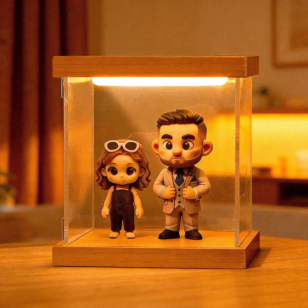 Figurine Miniature Personnalisée Avec Photo Et Lumière Led, Décoration Intérieure, Cadeau Romantique Unique Pour Les Couples, Anniversaires Et Occasions Spéciales. - 