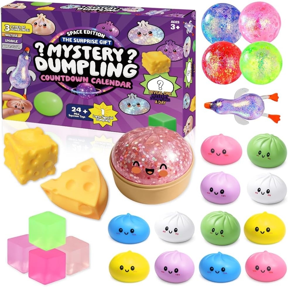 Mystery Dumpling Squeeze Countdown Blind Box 24 Pack Jouets Squishy Aléatoires Cadeau Idéal Pour Enfants Adultes - 