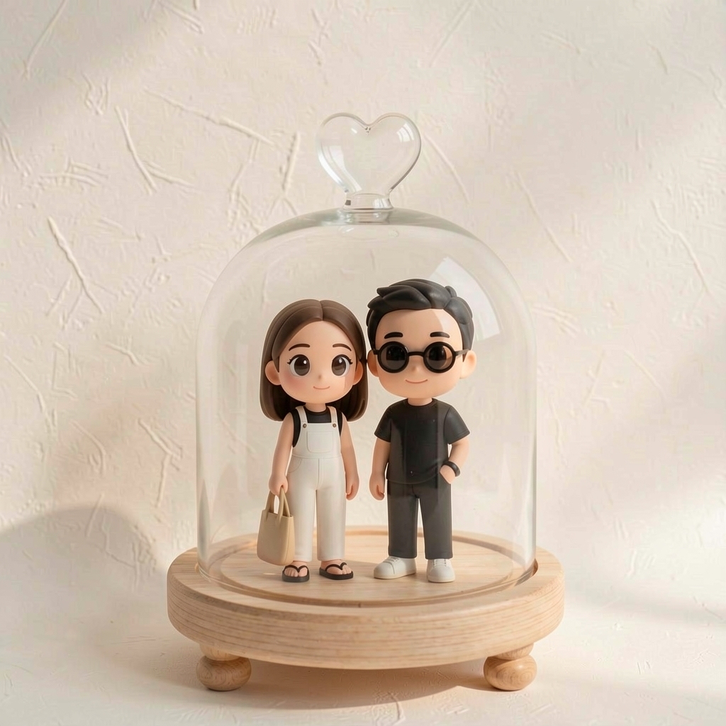 Personnalisé Figurine 3D Veilleuse Photo | Lampe LED Coeur Cadeau Romantique Unique pour Couple Anniversaire