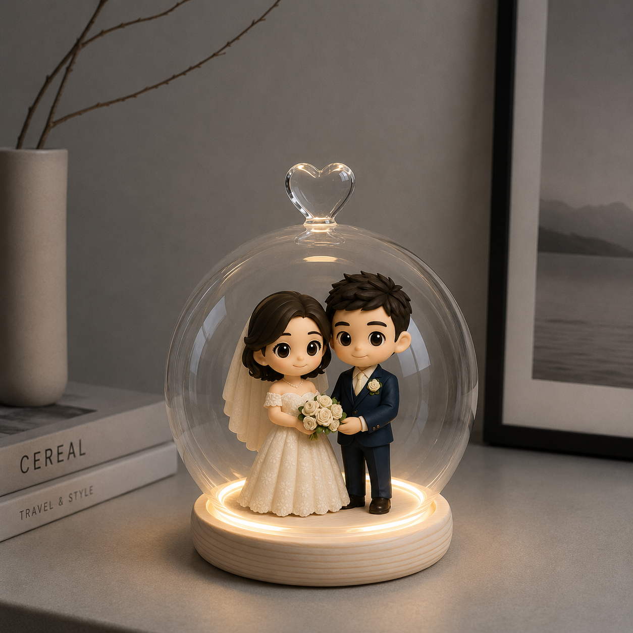 Veilleuse Avec Photo 3D Personnalisée, Lampe Photo Personnalisée, Cadeaux D'anniversaire Uniques Pour Décoration De Chambre De Couple - 