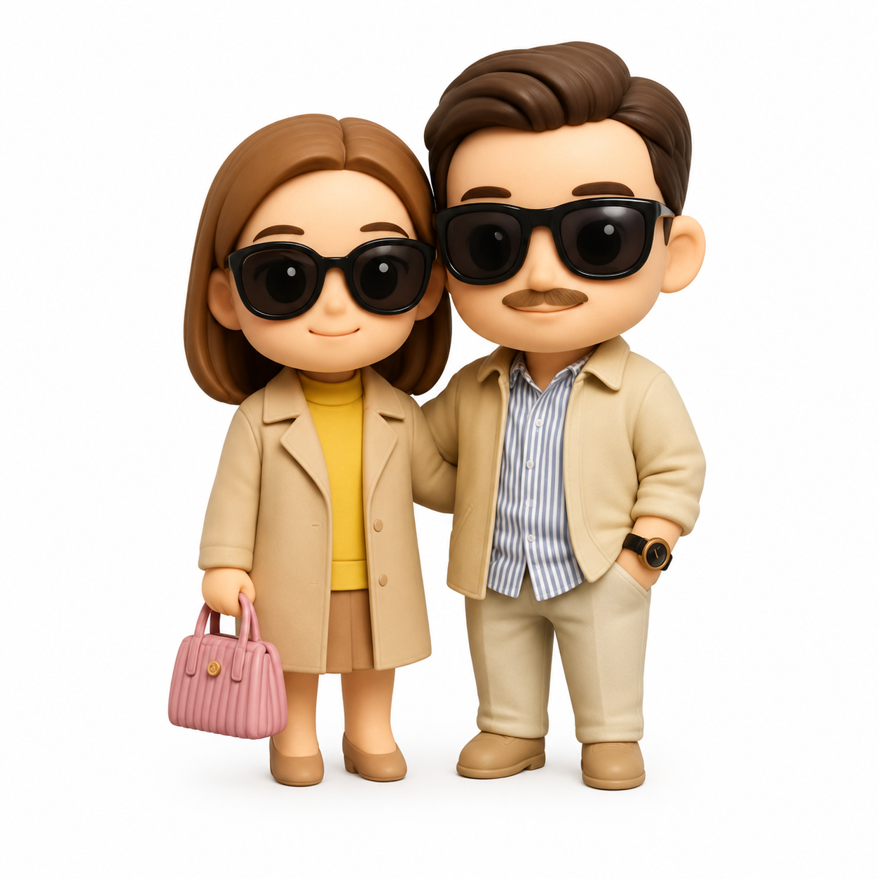 Figurine 3D Personnalisée à Partir D'une Photo Avec Vitrine Carte De Personnage Personnalisée Cadeau Unique Pour Les Couples Et Les Amoureux - 