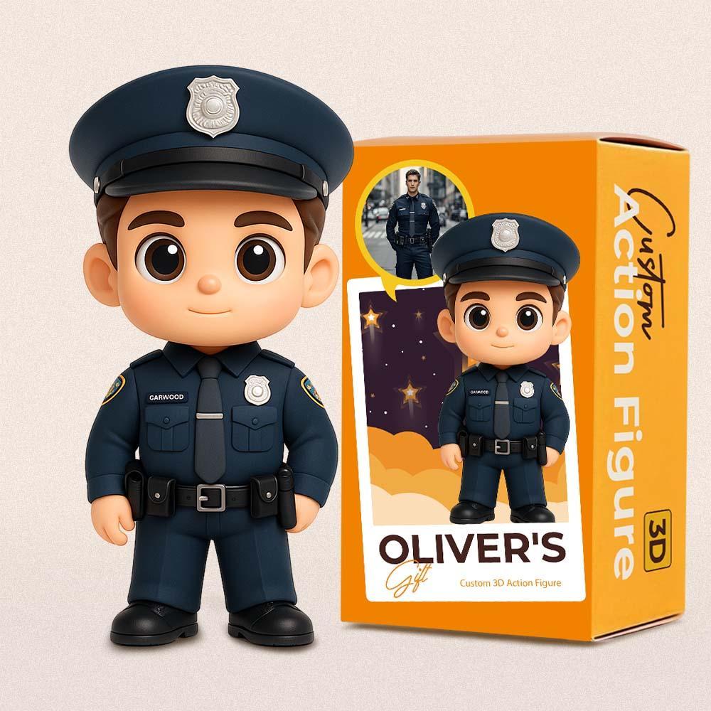 Custom 3D Action Figure From Your Photo Personalized Toy Custom Action Toy Gifts For Policeman/Policewoman