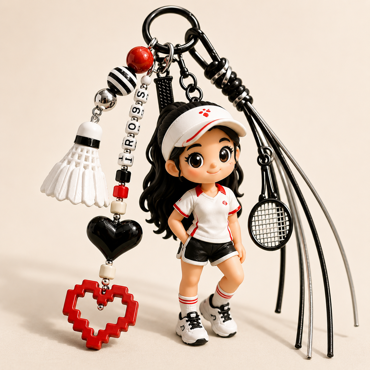 Figurine De Porte-clés 3D De Badminton Personnalisée à Partir D'une Photo - Cadeau De Porte-clés De Couple Chibi Personnalisé Pour Les Amateurs De Sport - 