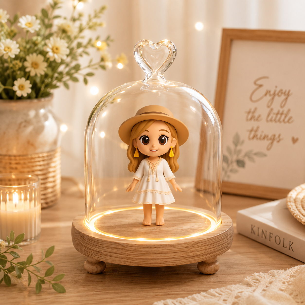 Personnalisé Figurine 3D Veilleuse Photo | Lampe LED Coeur Cadeau Romantique Unique pour Couple Anniversaire