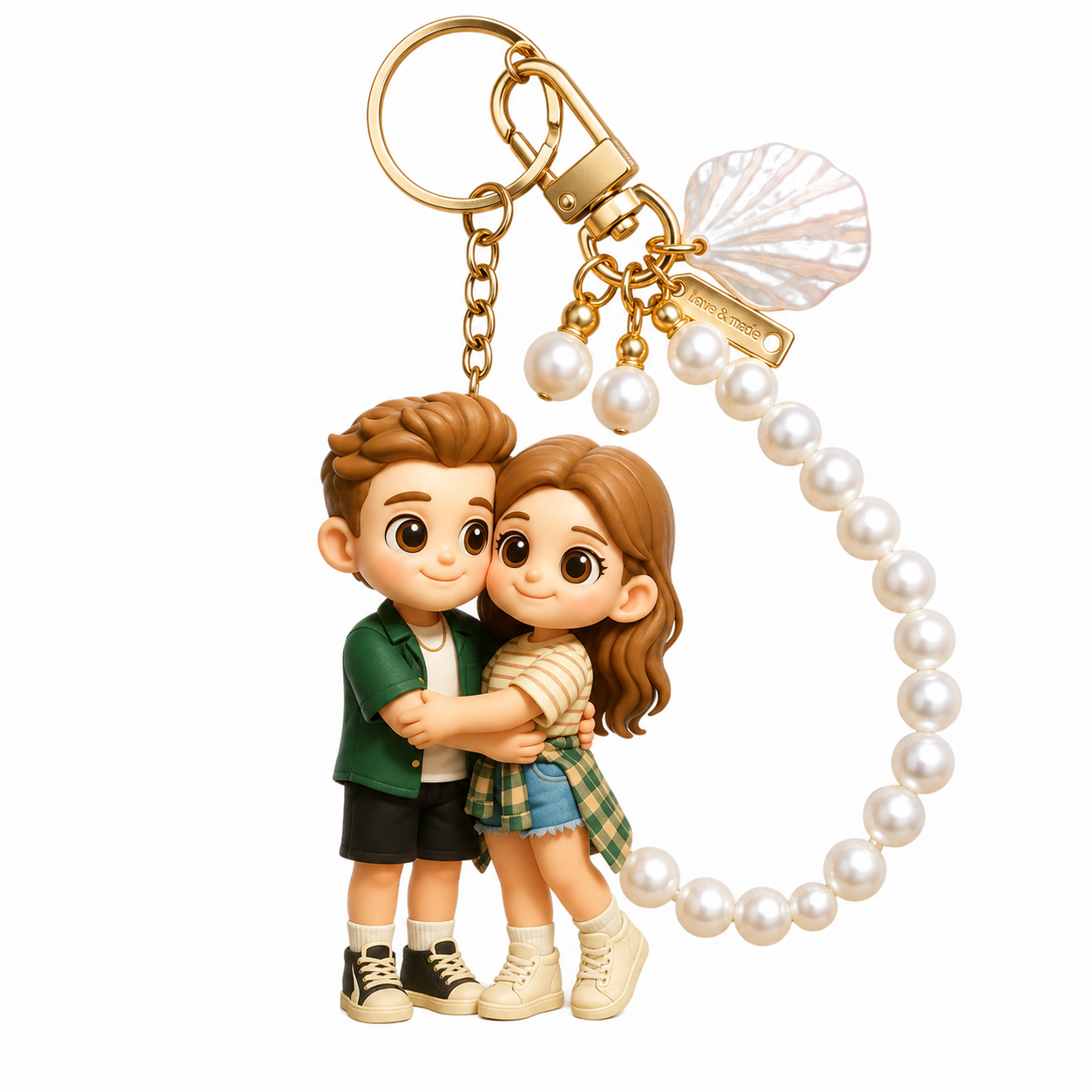 Porte-clés 3D Personnalisé à Partir De Photo, Mini Figurine De Dessin Animé, Porte-clés Unique Et Cadeau Créatif Avec Accessoire De Style Perle - 