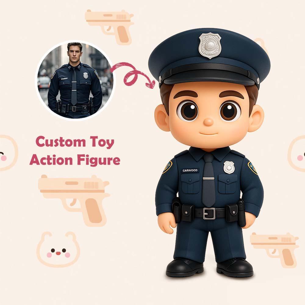 Custom 3D Action Figure From Your Photo Personalized Toy Custom Action Toy Gifts For Policeman/Policewoman