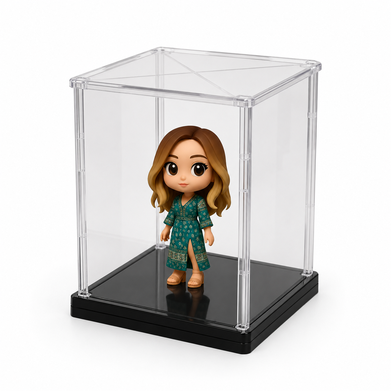 Figurine 3D Personnalisée à Partir D'une Photo Avec Vitrine Rotative En Acrylique, Mini Figurine Personnalisée Pour Les Couples - 