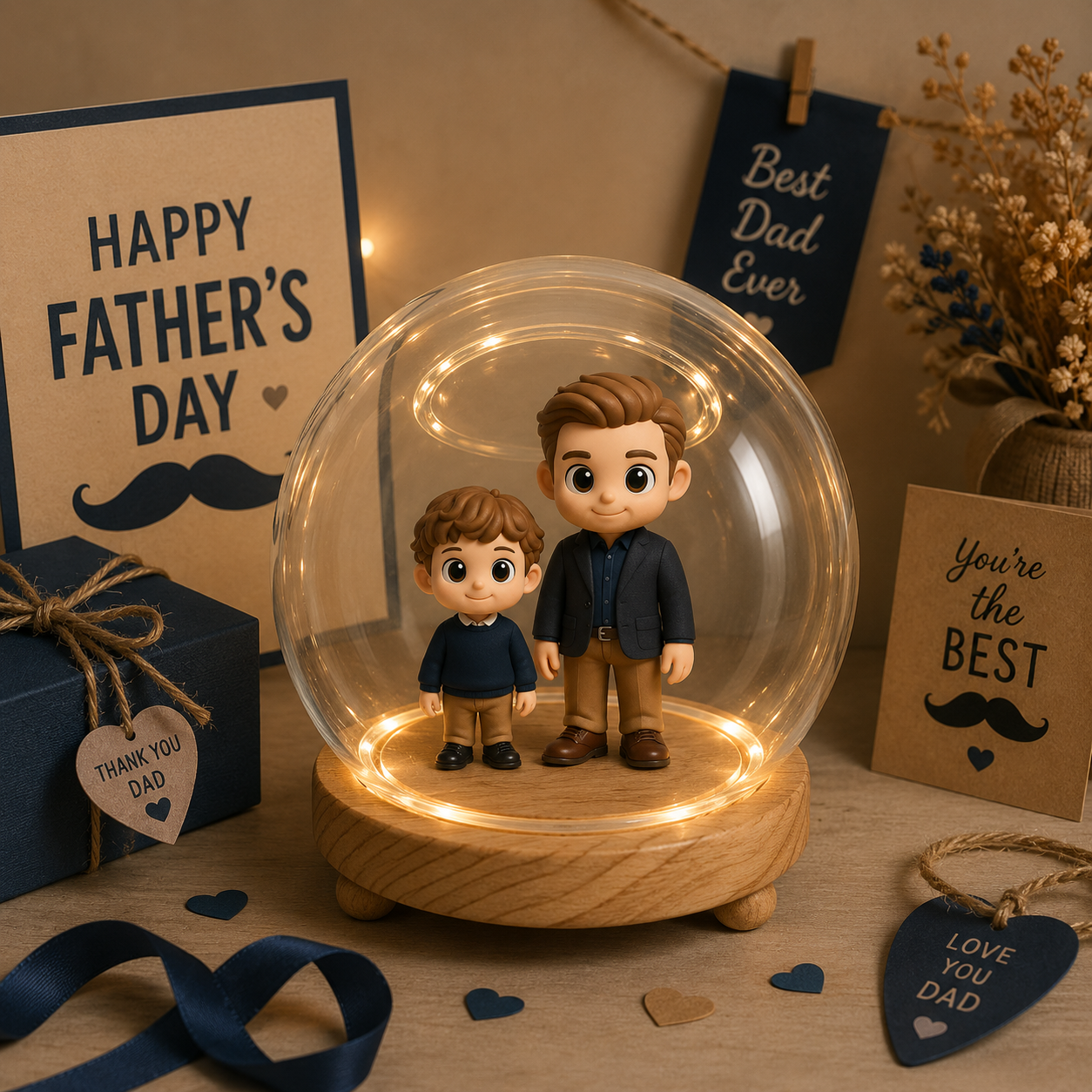 Veilleuse de figurine 3D personnalisée à partir d'une photo, figurine de jouet personnalisée, cadeau unique et mémorable pour papa, cadeau parfait pour la fête des pères - 