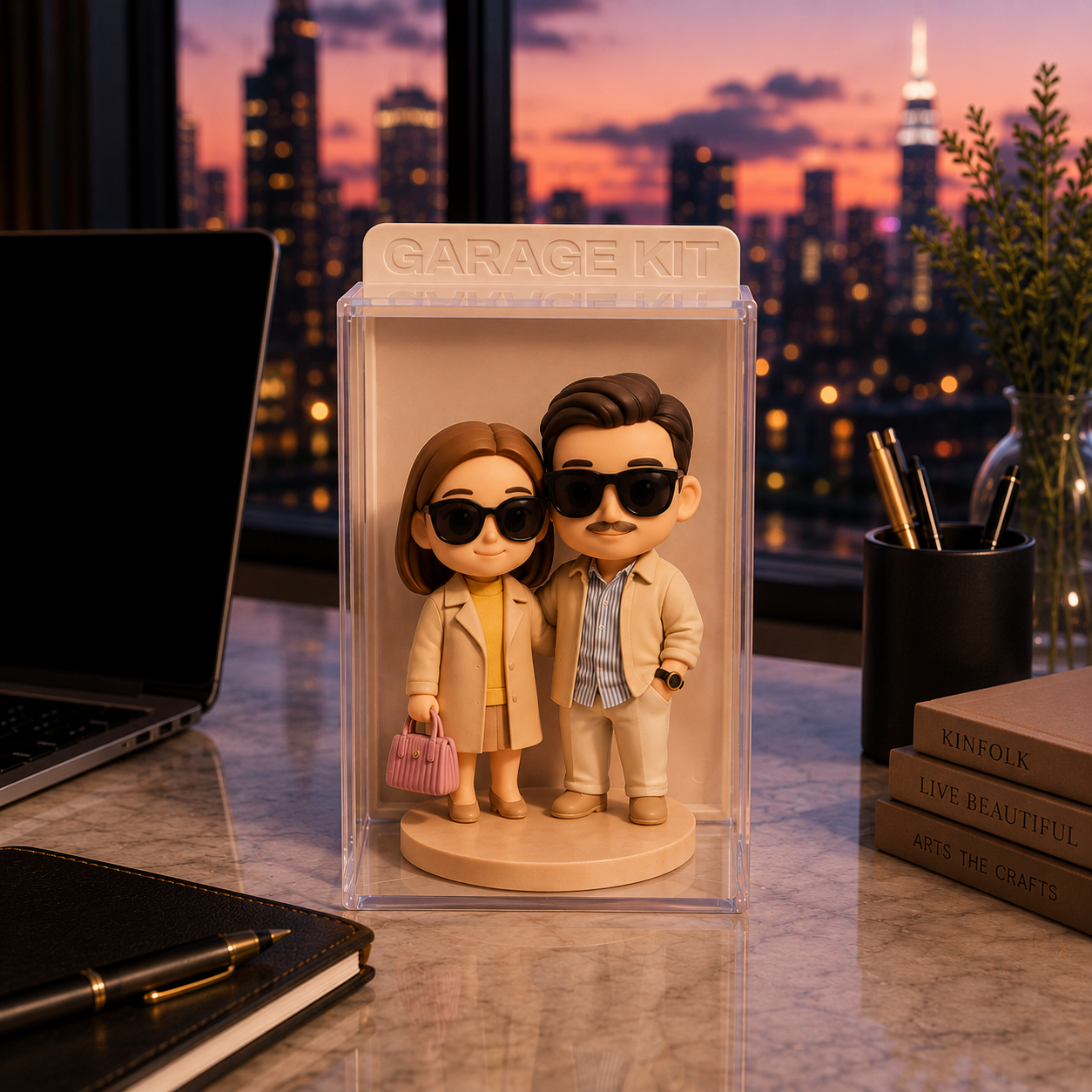 Figurine 3D Personnalisée à Partir D'une Photo Avec Vitrine Carte De Personnage Personnalisée Cadeau Unique Pour Les Couples Et Les Amoureux - 