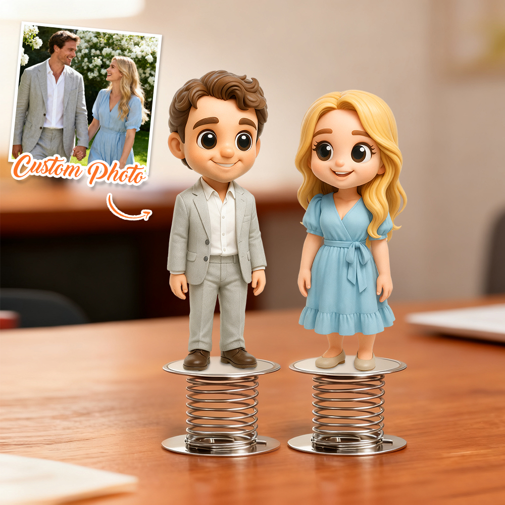 Figurine De Tableau De Bord À Tête Branlante 3d Personnalisée, Décoration De Voiture À Faire Soi-même, Cadeau D'anniversaire Ou De Fête