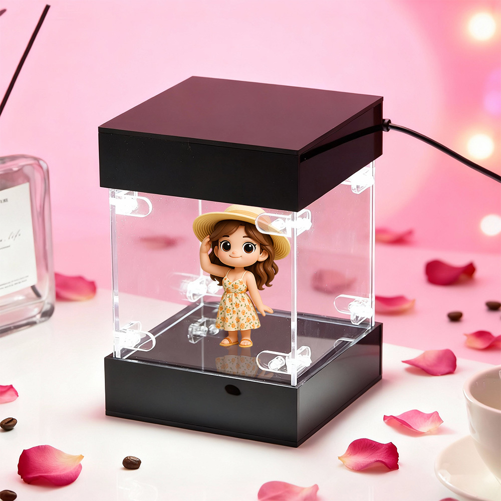 Présentoir Lumineux En Acrylique De Qualité Supérieure Pour Figurines 3d Personnalisées, Vitrine De Bureau Haut De Gamme Pour Figurines Miniatures Et De Collection. - 