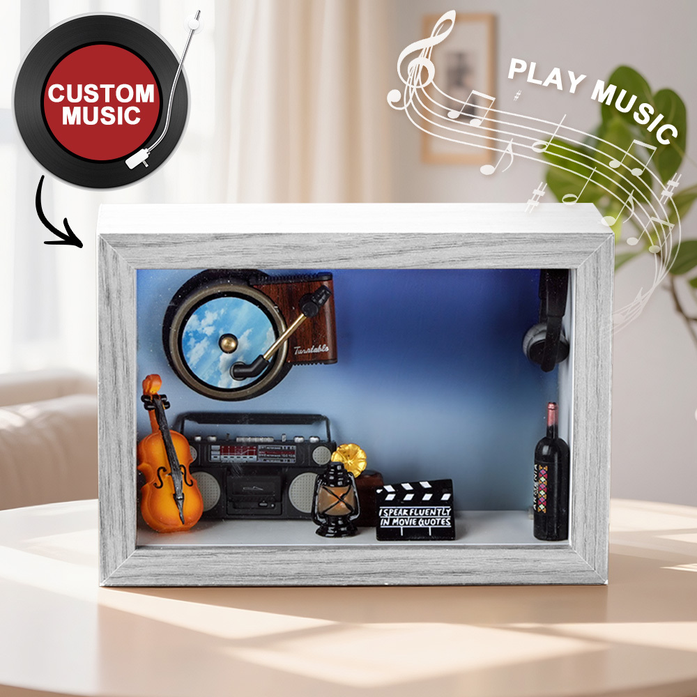 Custom Photo 3D Action Figure Music Box Personalized Music Player Gift for Her