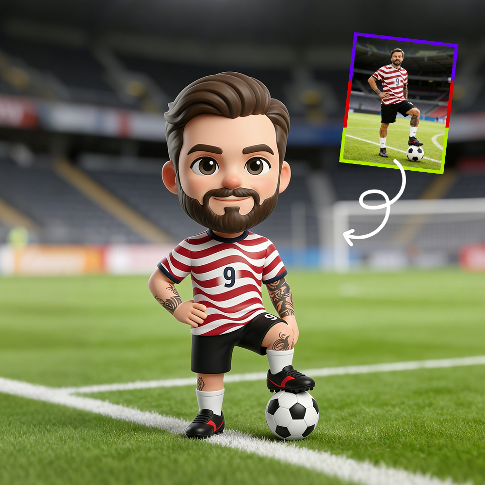 Figurine De Fan De Football Personnalisée à Partir D’une Photo, Cadeau Unique Pour Les Amateurs De Football Pour Elle - 