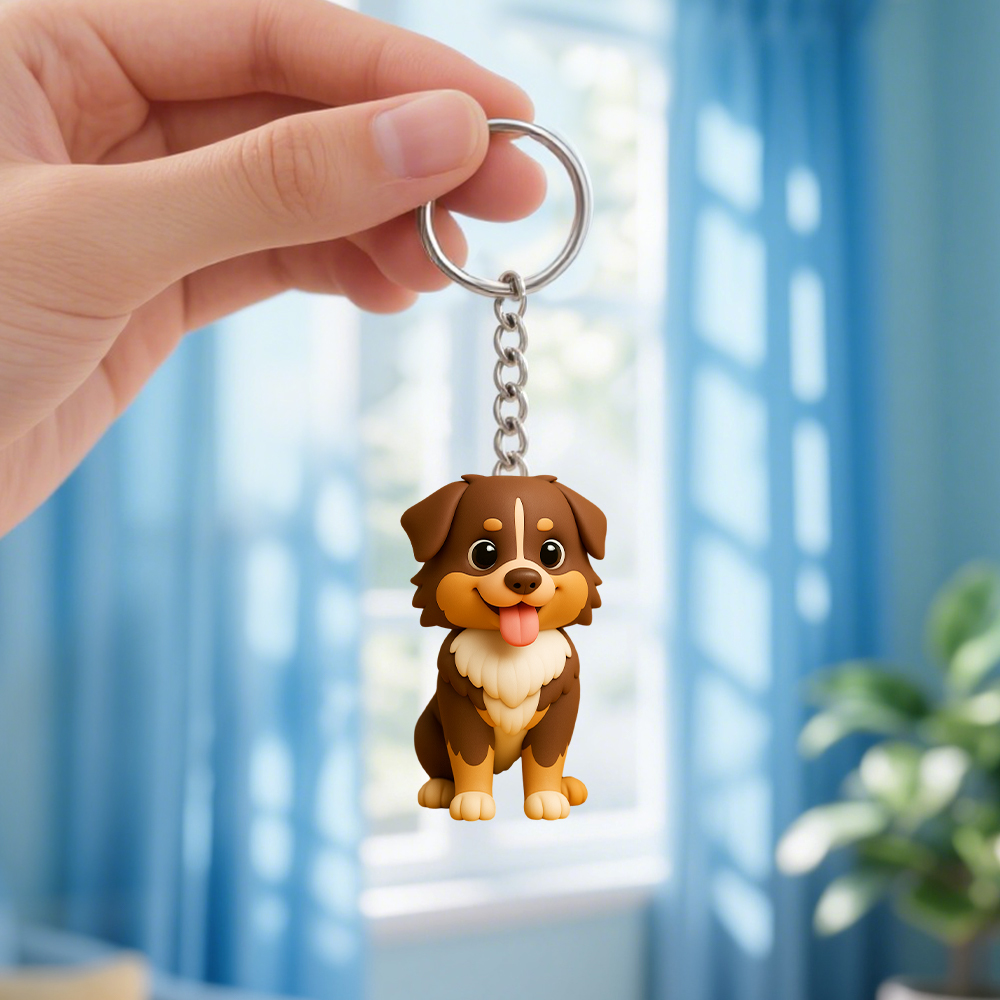 Custom Pet 3D Figurine Keychain Personalized Animal Keepsake