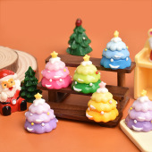 Mini Figurine De Sapin De Noël De Dessin Animé, Adorable Ornement Décoratif À Cinq Couleurs Pour Figurines 3d Personnalisées Et Décorations De Fêtes