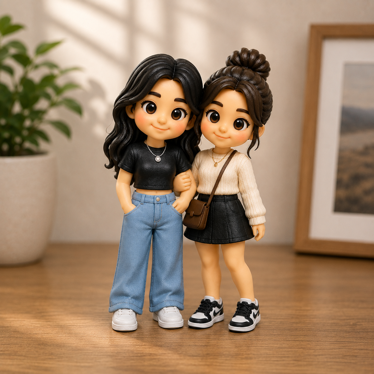 Figurine 3D Personnalisée à Partir D'une Photo Personnalisée Mini Figurine Imprimée En 3D Cadeau Unique Pour Couple Frère Sœur - 