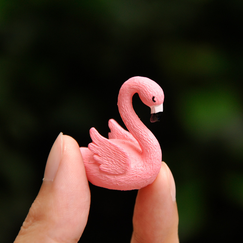 Mini Flamingo Figurine Pink Symbol of Loyal Love Home DIY Decor