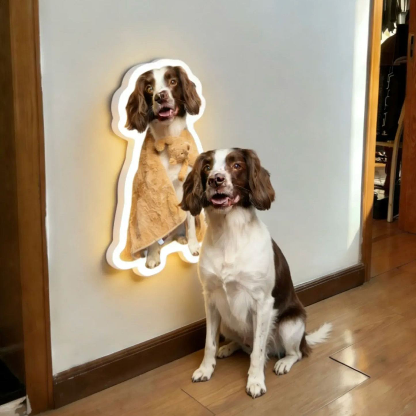 Lampe Murale Personnalisée Avec Capteur De Mouvement Pour Chat Et Chien, Veilleuse Avec Photo D'animal De Compagnie Personnalisée Pour Amoureux Des Animaux De Compagnie - 