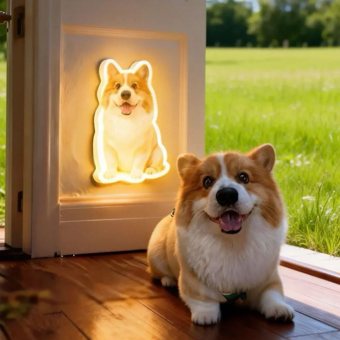 Lampe Murale Personnalisée Avec Capteur De Mouvement Pour Chat Et Chien, Veilleuse Avec Photo D'animal De Compagnie Personnalisée Pour Amoureux Des Animaux De Compagnie - 