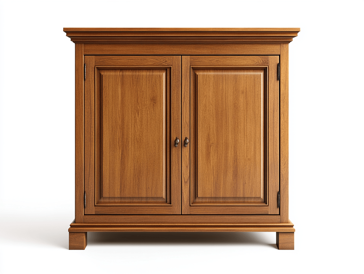 Komoda dwudrzwiowa – drewno dębowe – 100×45×110 cm – wykończenie klasyczne – styl elegancki-Habitatvo