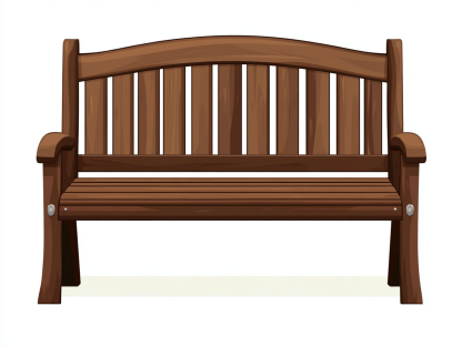 Ławka ogrodowa drewniana – 125×58×85 cm – ciemnobrązowa – z podłokietnikami i wygiętym oparciem