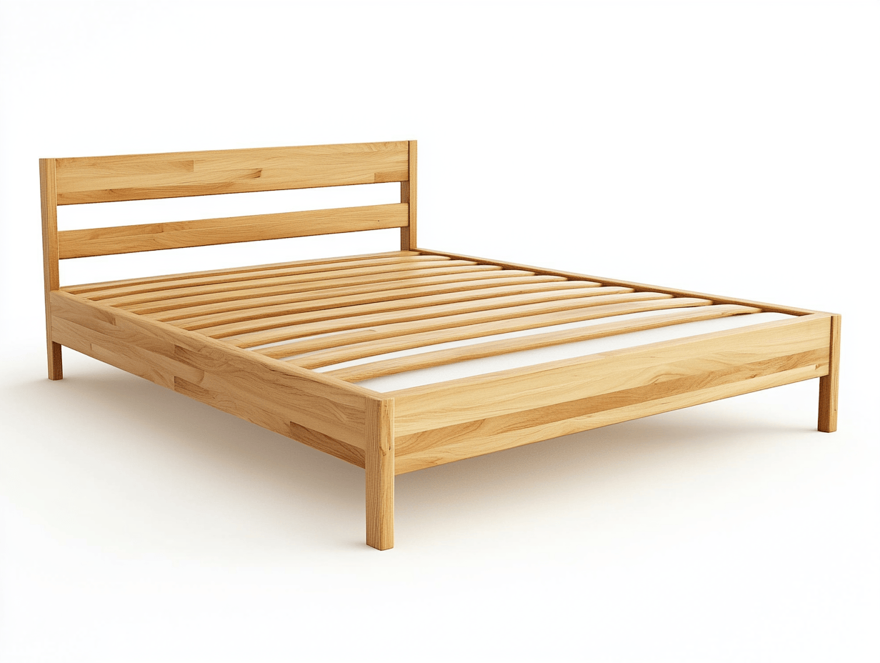 Łóżko drewniane – sosna naturalna – 160×200 cm – jasny kolor – skandynawski styl-Habitatvo