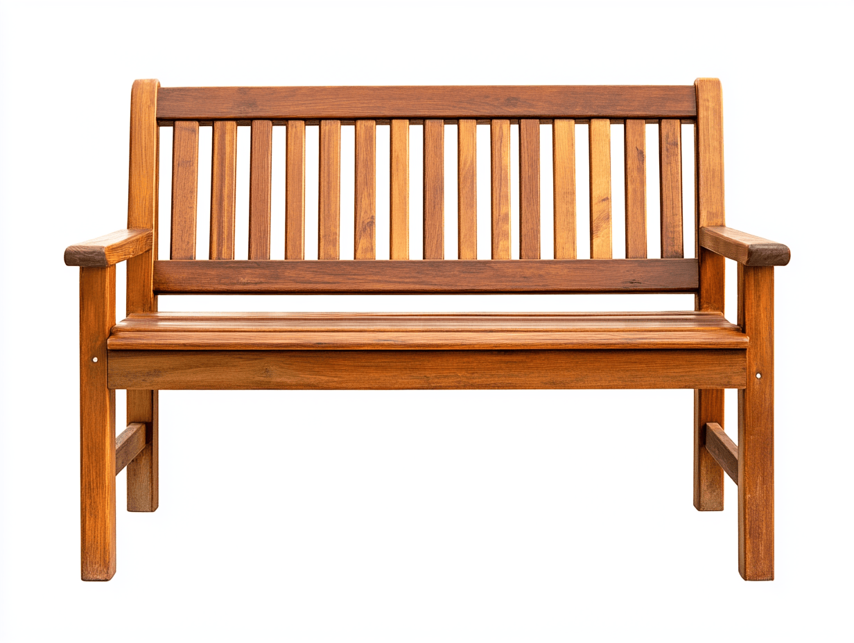 Ławka ogrodowa drewniana – 120×60×85 cm – ciepły brąz – klasyczna