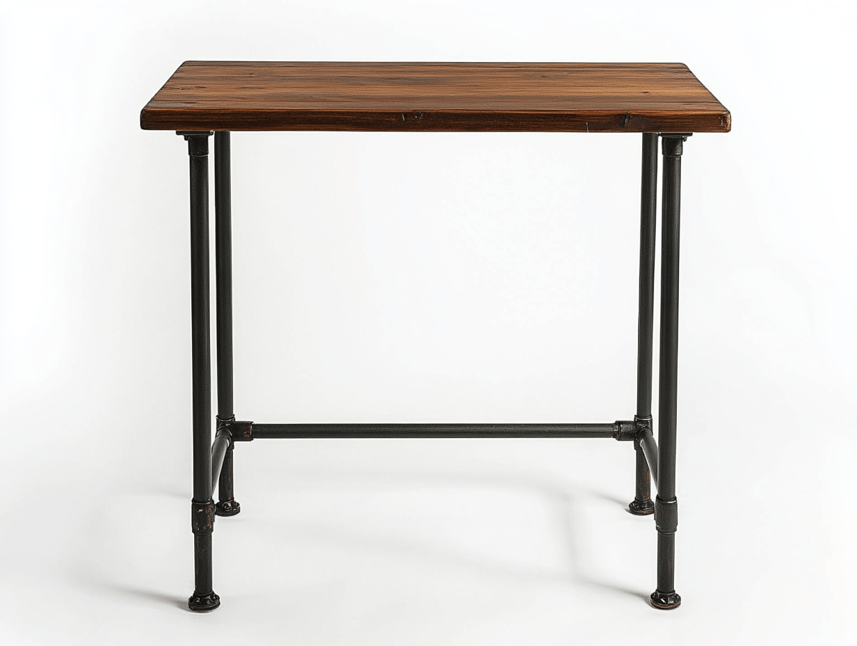 Stół barowy – metalowa konstrukcja i blat z drewna sosnowego – 90×60×100 cm – styl industrialny-Habitatvo