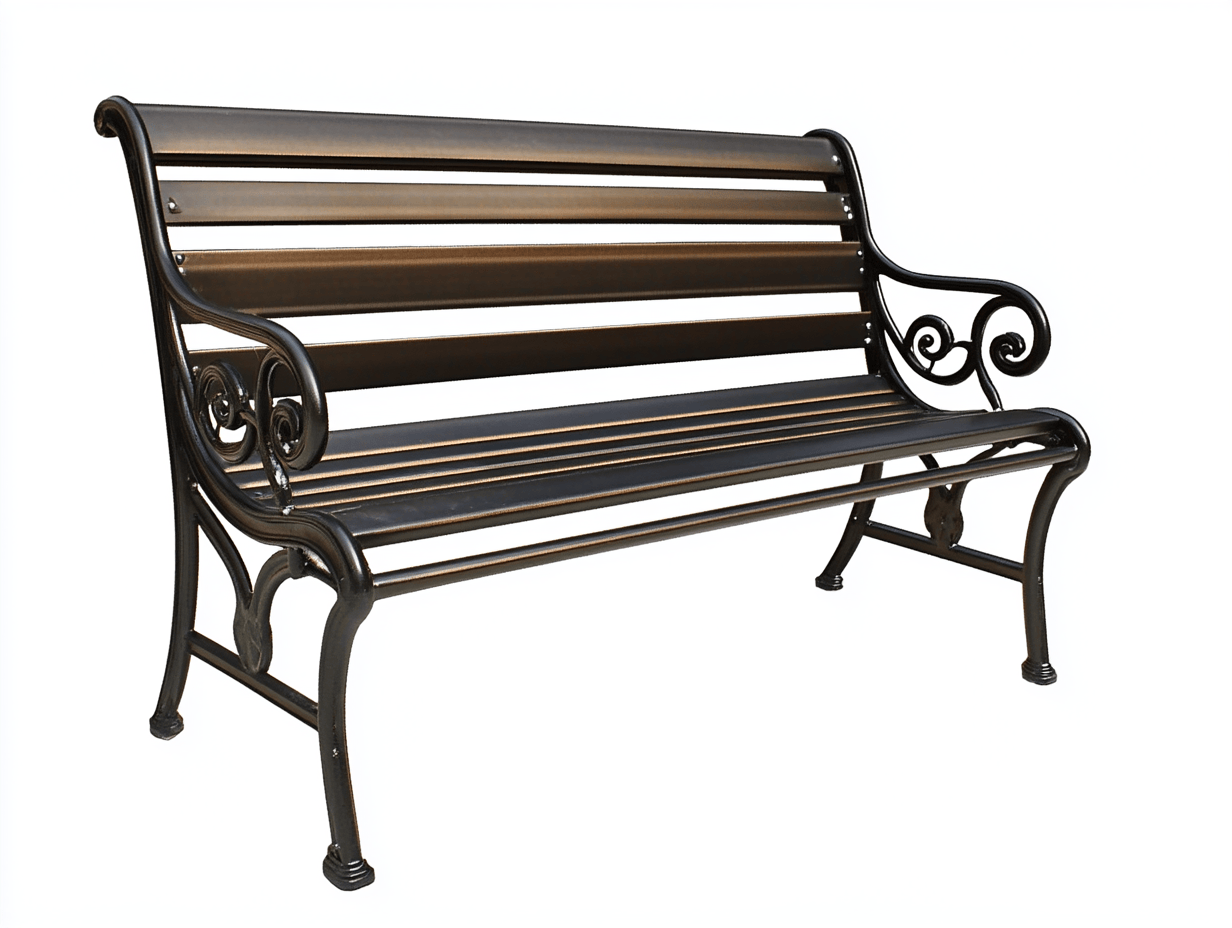 Ławka ogrodowa z metalu w stylu klasycznym – 126×59×79 cm