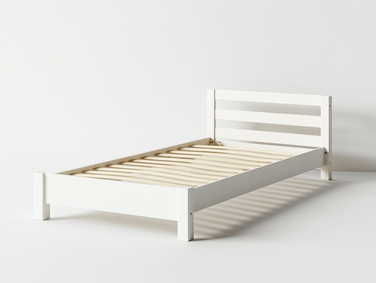 Łóżko pojedyncze – drewno sosnowe – 90×200 cm – białe – z wysokim zagłówkiem-Habitatvo