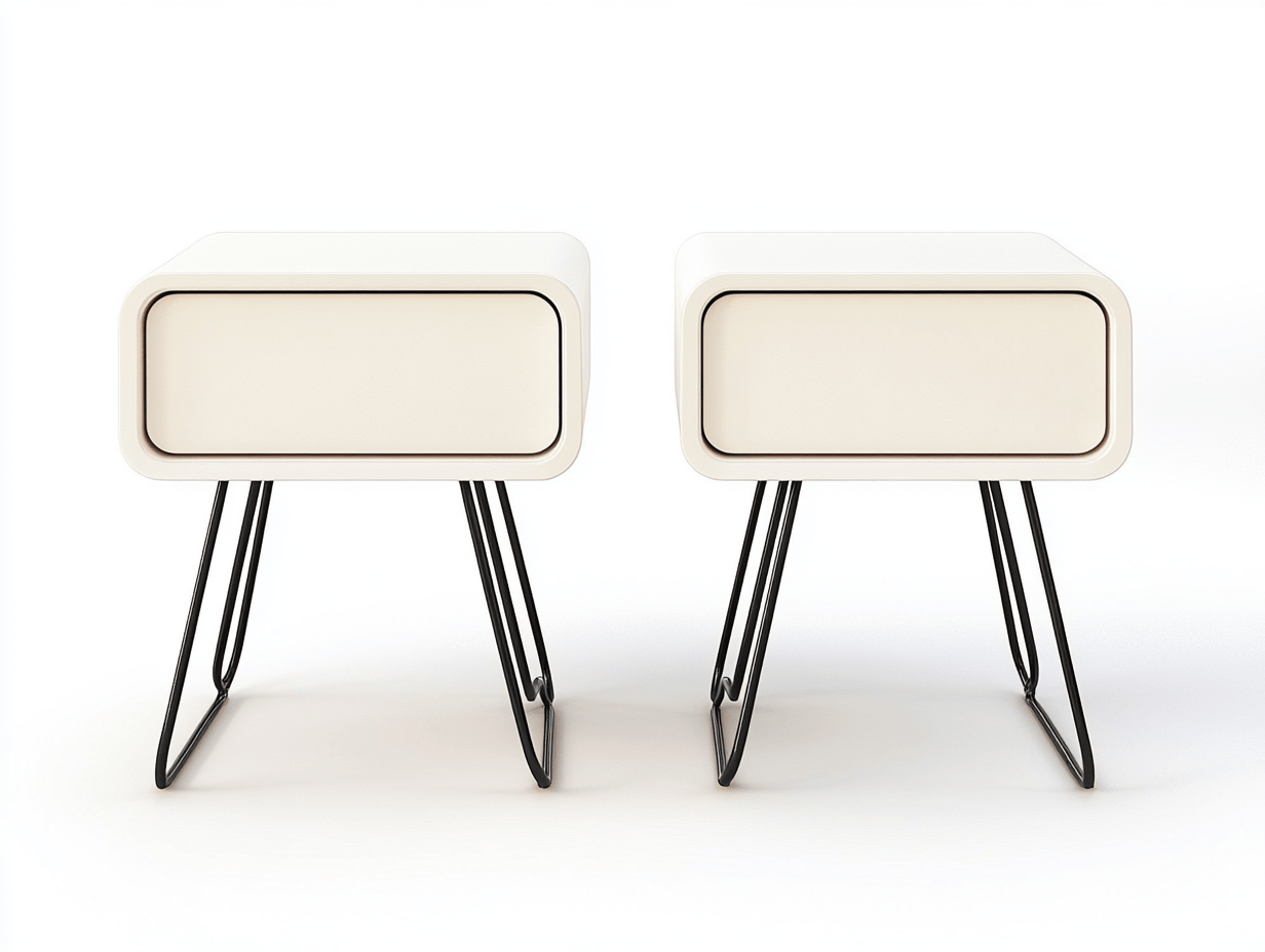 Zestaw 2 szafek nocnych – 1 szuflada – 45×30×50 cm – biały – minimalistyczny skandynawski-Habitatvo