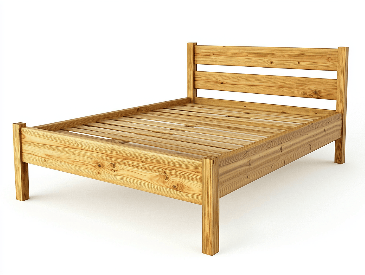 Łóżko drewniane – sosna naturalna – 120×200 cm – ciepły odcień – klasyczny design-Habitatvo