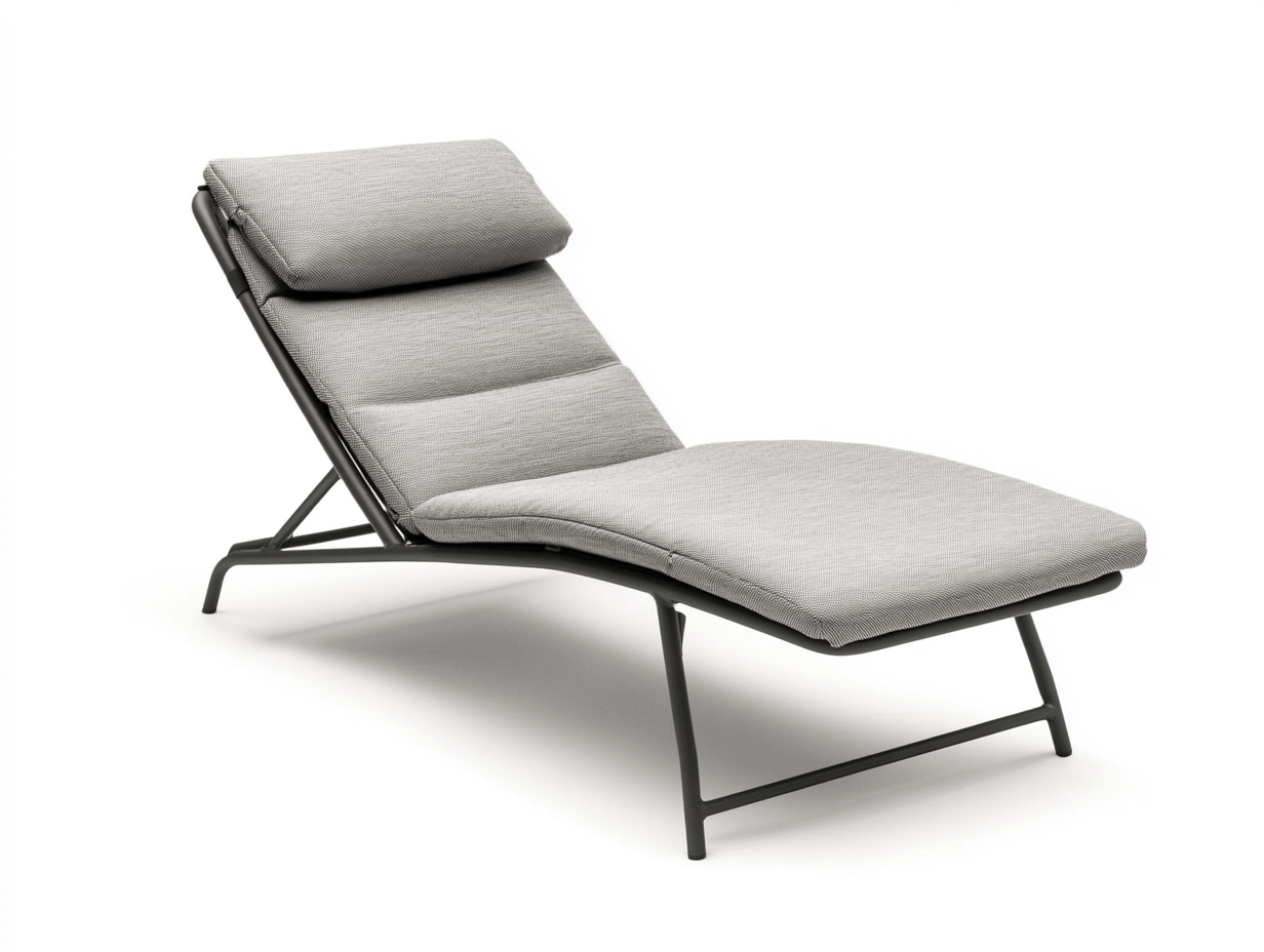 Leżak ogrodowy z regulowanym oparciem – stalowa rama – tkanina szara – minimalistyczny design – 190×65×35 cm – wielopozycyjny – nowoczesny-Habitatvo