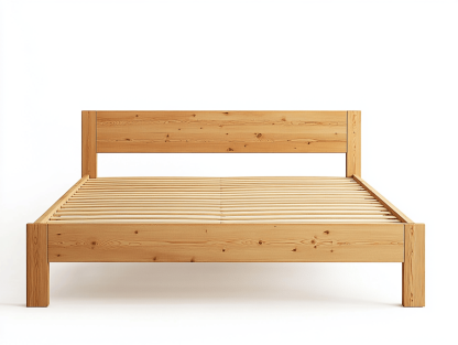 Łóżko drewniane – sosna lita – 140×200 cm – miodowy kolor – klasyczny styl-Habitatvo