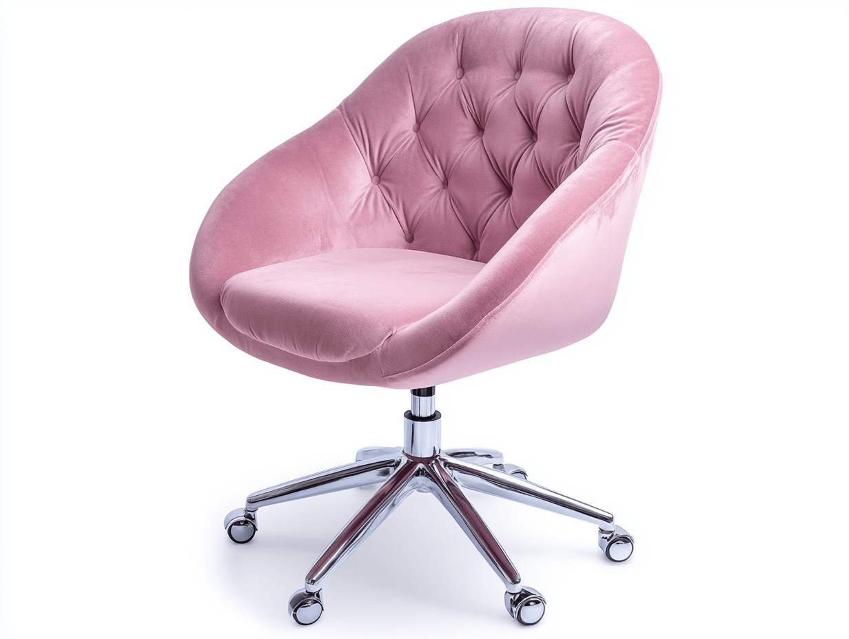 Fotel biurowy – welur – 60×65×90 cm – różowy – nowoczesny