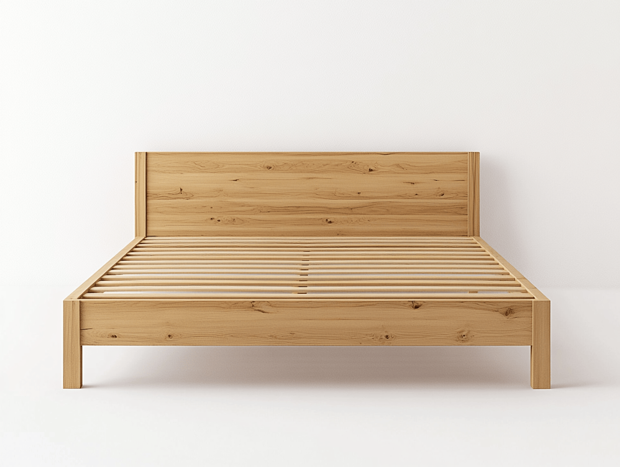 Łóżko drewniane – lite drewno sosnowe – 180×200 cm – naturalny kolor – nowoczesny styl-Habitatvo