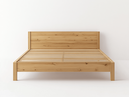 Łóżko drewniane – lite drewno sosnowe – 180×200 cm – naturalny kolor – nowoczesny styl-Habitatvo