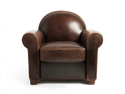 Fotel dziecięcy – skóra ekologiczna vintage – 58×50×55 cm – ciemnobrązowy – styl retro z efektem postarzenia-Habitatvo