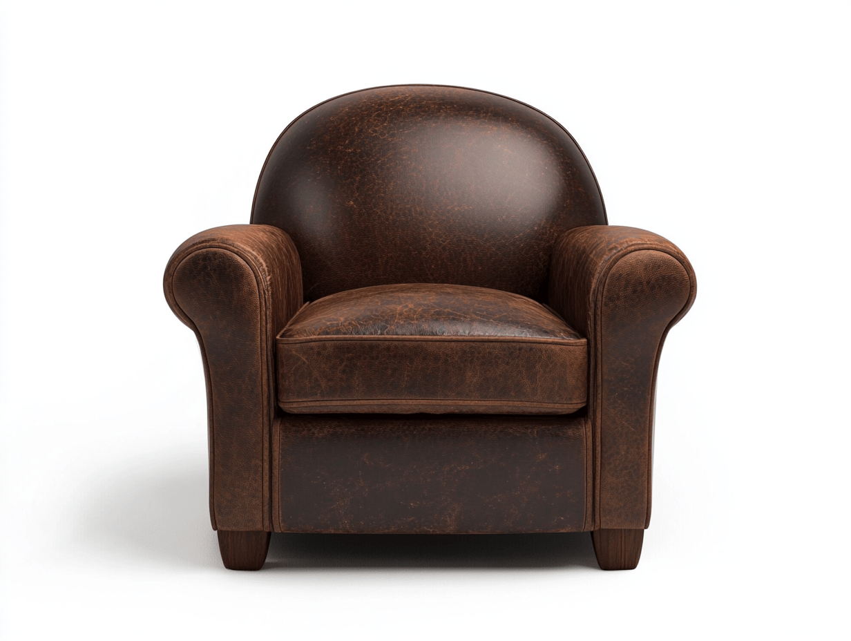 Fotel dziecięcy – skóra ekologiczna – 58×50×55 cm – ciemnobrązowy – vintage styl-Habitatvo