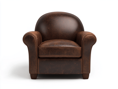 Fotel dziecięcy – skóra ekologiczna – 58×50×55 cm – ciemnobrązowy – vintage styl-Habitatvo