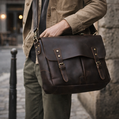 Genuine Leather Vintage Handbag Mailman Bag VB10