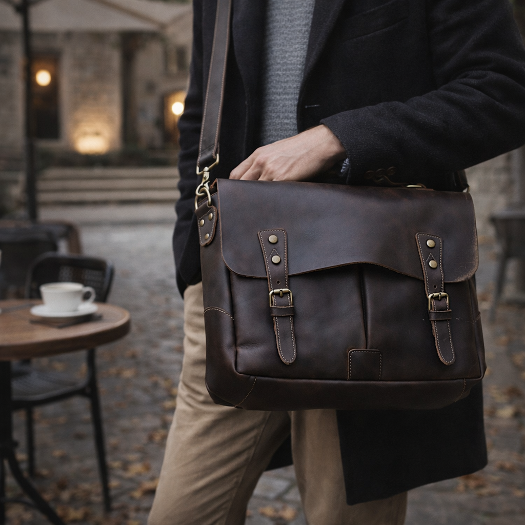 Genuine Leather Vintage Handbag Mailman Bag VB10