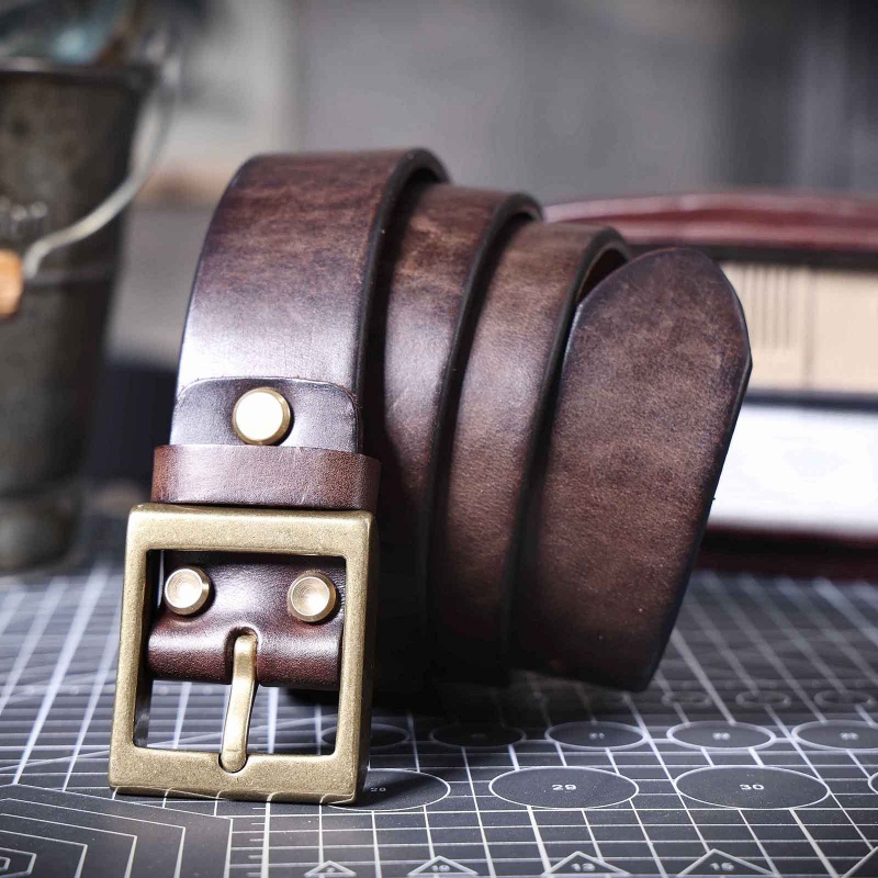 Vincenzo Brass Genuine Leather Belt Wide 3.8CM B77-KKICO