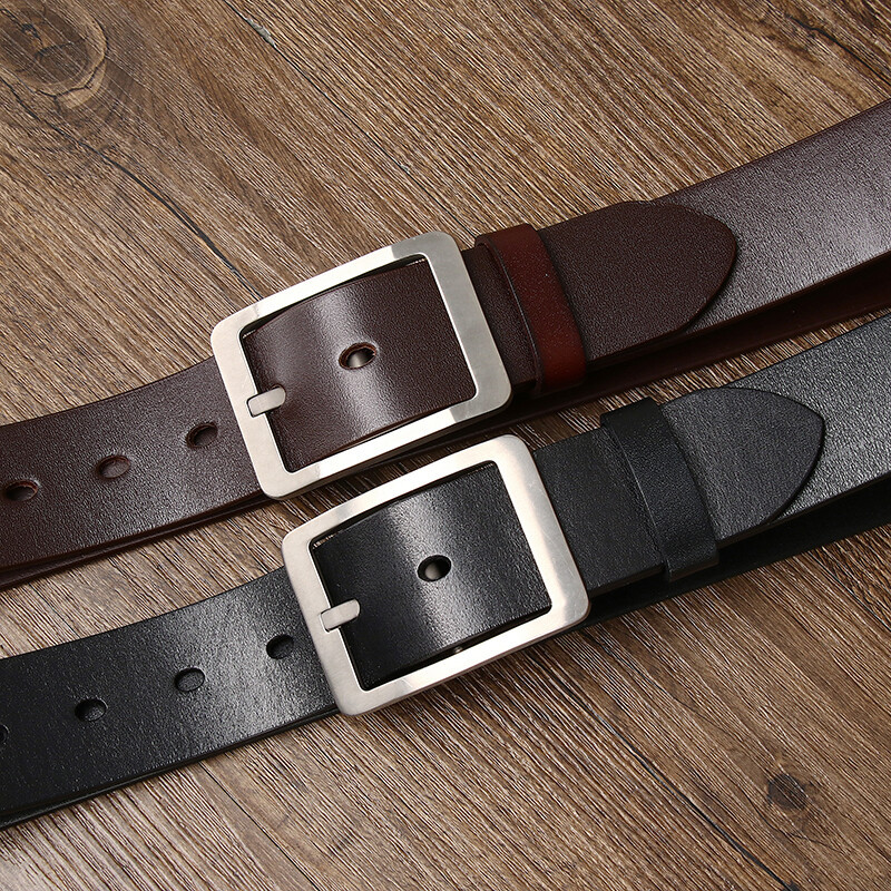 Leather Belt with Titanium Buckle – 3.8cm Wide
